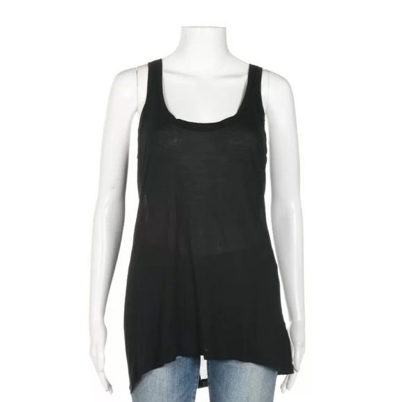 The kooples black tank top large 10 loose long - Picture 1 of 5